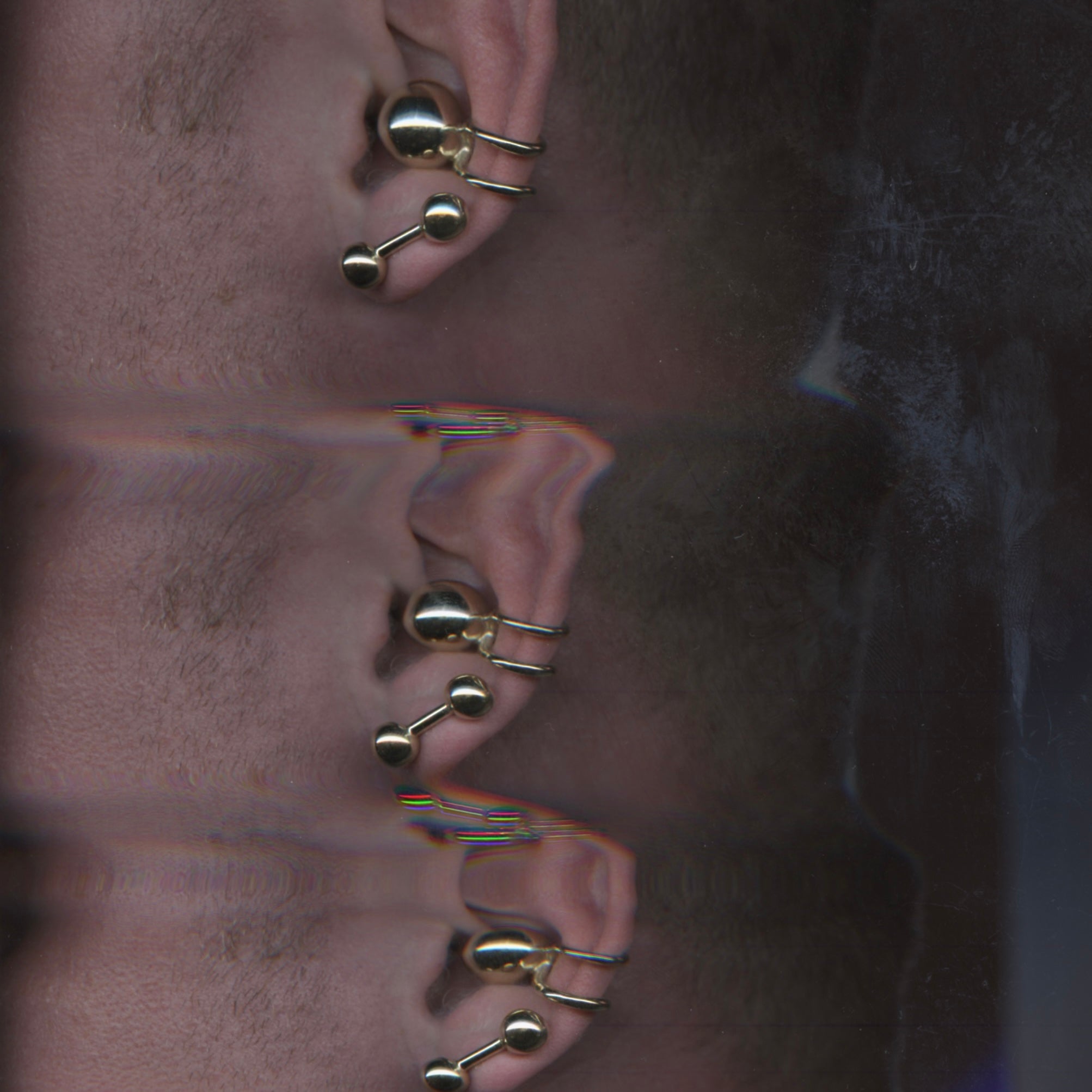 Ball Gold Ear Cuffs - 14K