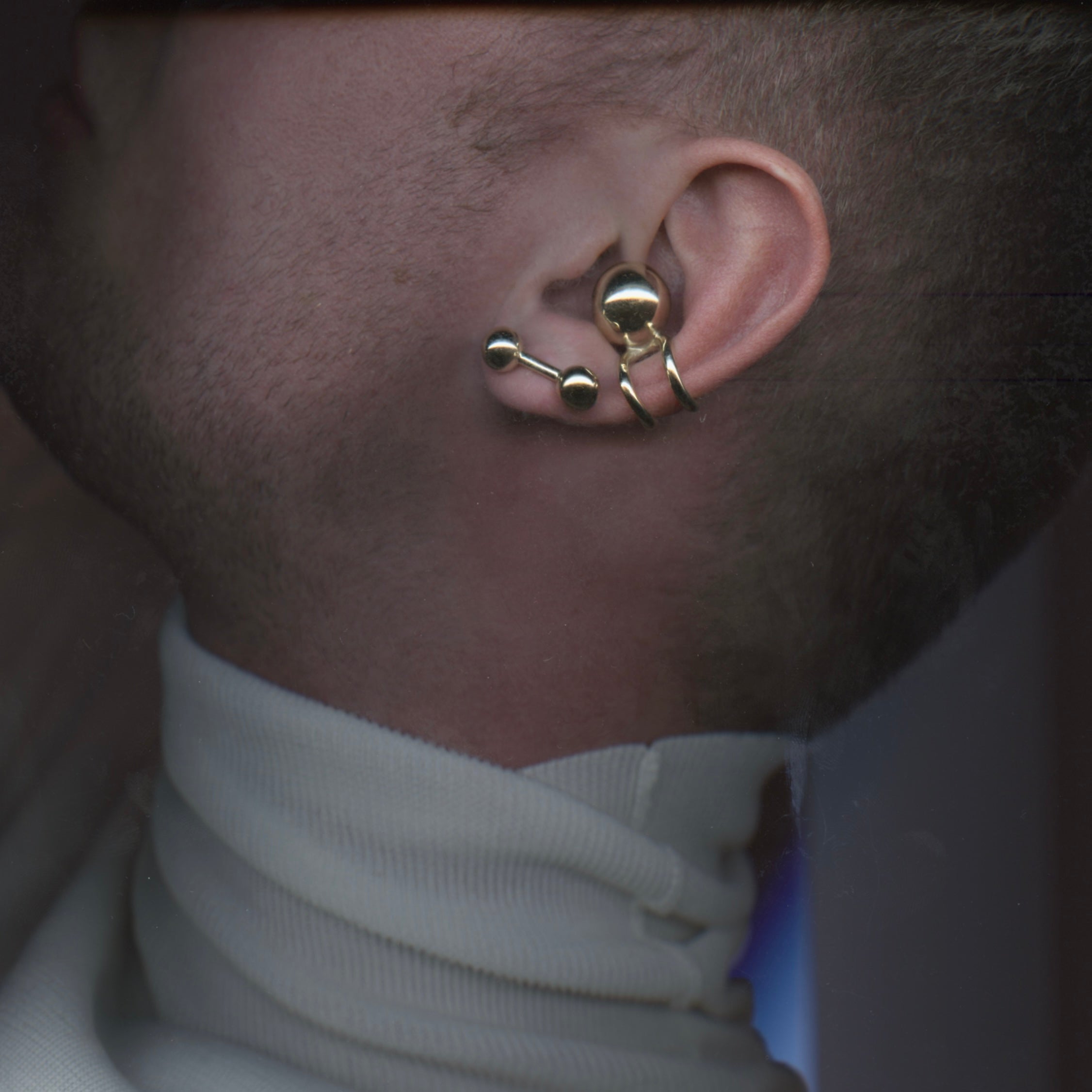 Ball Gold Ear Cuffs - 14K