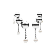 Opposition Pearl Silver Earrings