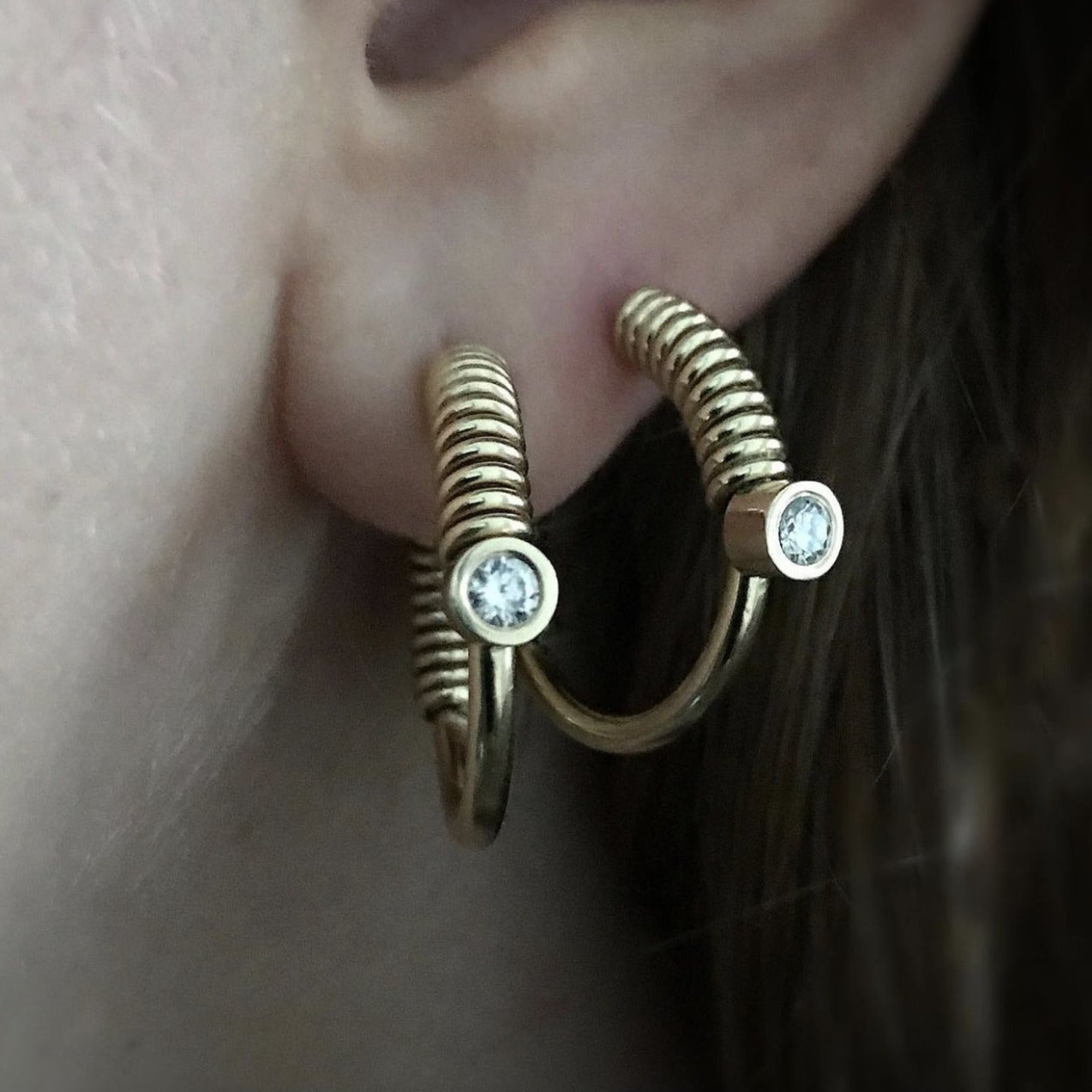 Edie Gold Hoops - 14K